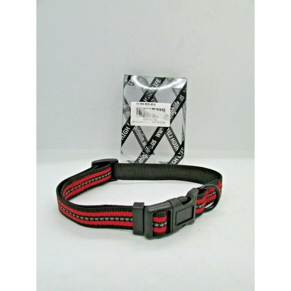 Mile High Life Other - Mile High Life Nylon Dog Collar Night Reflective Double Bands Sz M Red/Black NEW